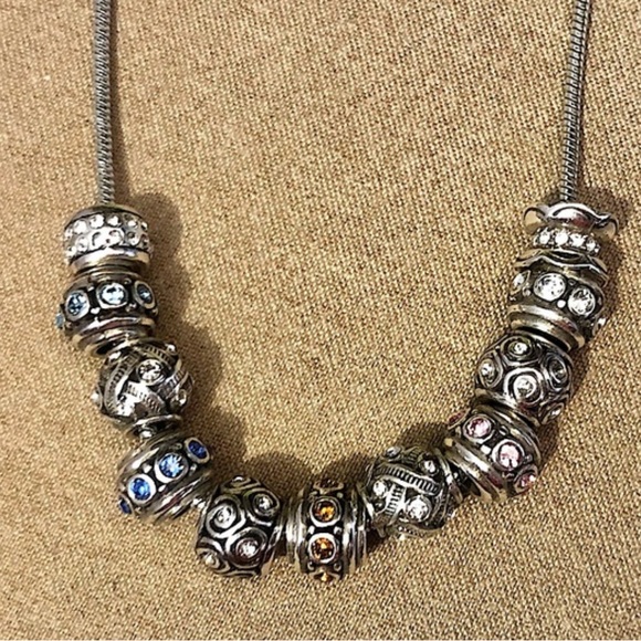 🆕Listing! Two Brighton Mini Glam Silver beads Clear crystals MINI holders ONLY - Picture 4 of 6